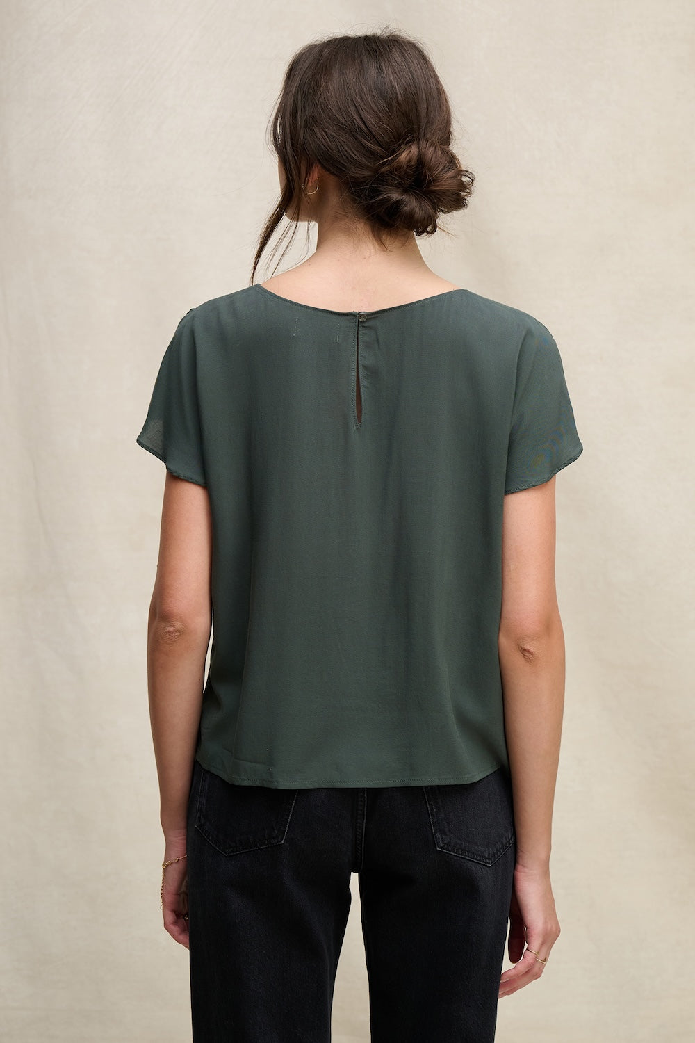 Velvet Marcel Rayon Challis Top - Mallard