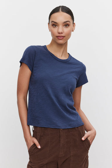 Velvet Marie Round Neck Tee - Blue Chip Clothing - Tops - Shirts - SS Knits by Velvet | Grace the Boutique