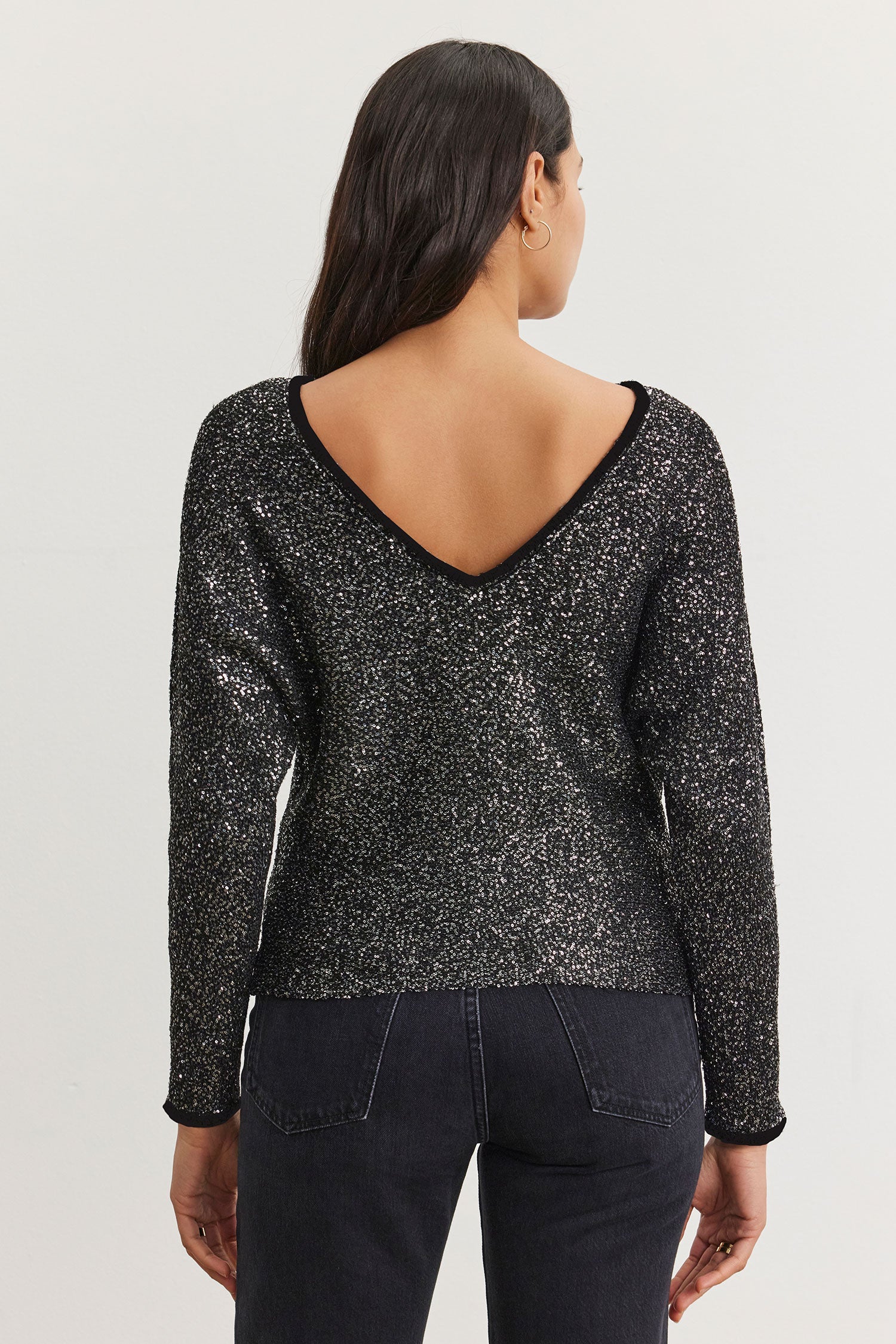 Velvet Sequin Knit Sweater - Black Clothing - Tops - Sweaters - Pullovers by Velvet | Grace the Boutique