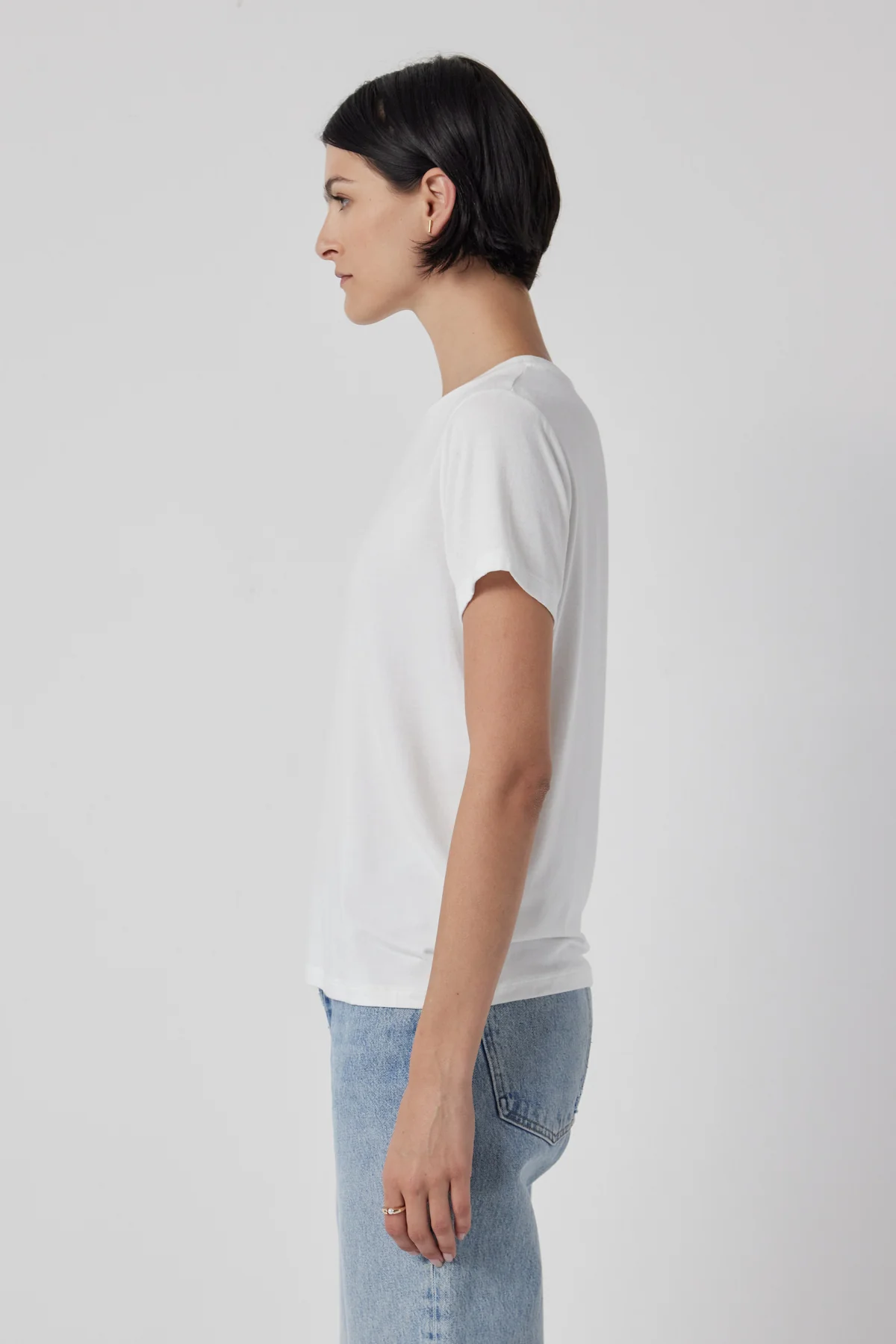 Velvet Solana Modal Jersey Tee - White Clothing - Tops - Shirts - SS Knits by Velvet | Grace the Boutique