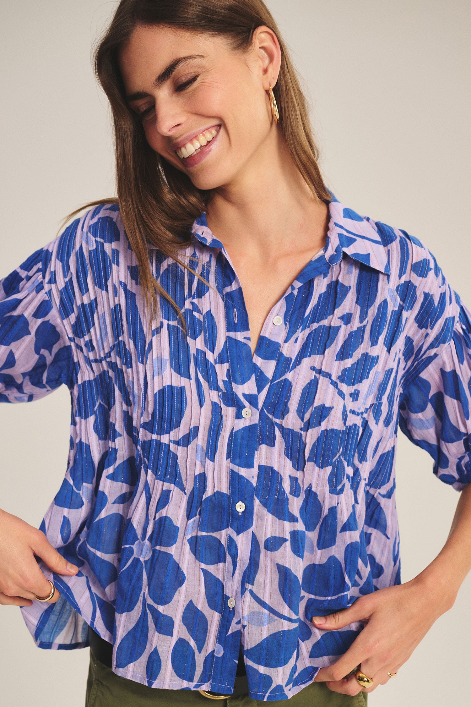 Velvet Tilda Blossom Printed Blouse - Viola