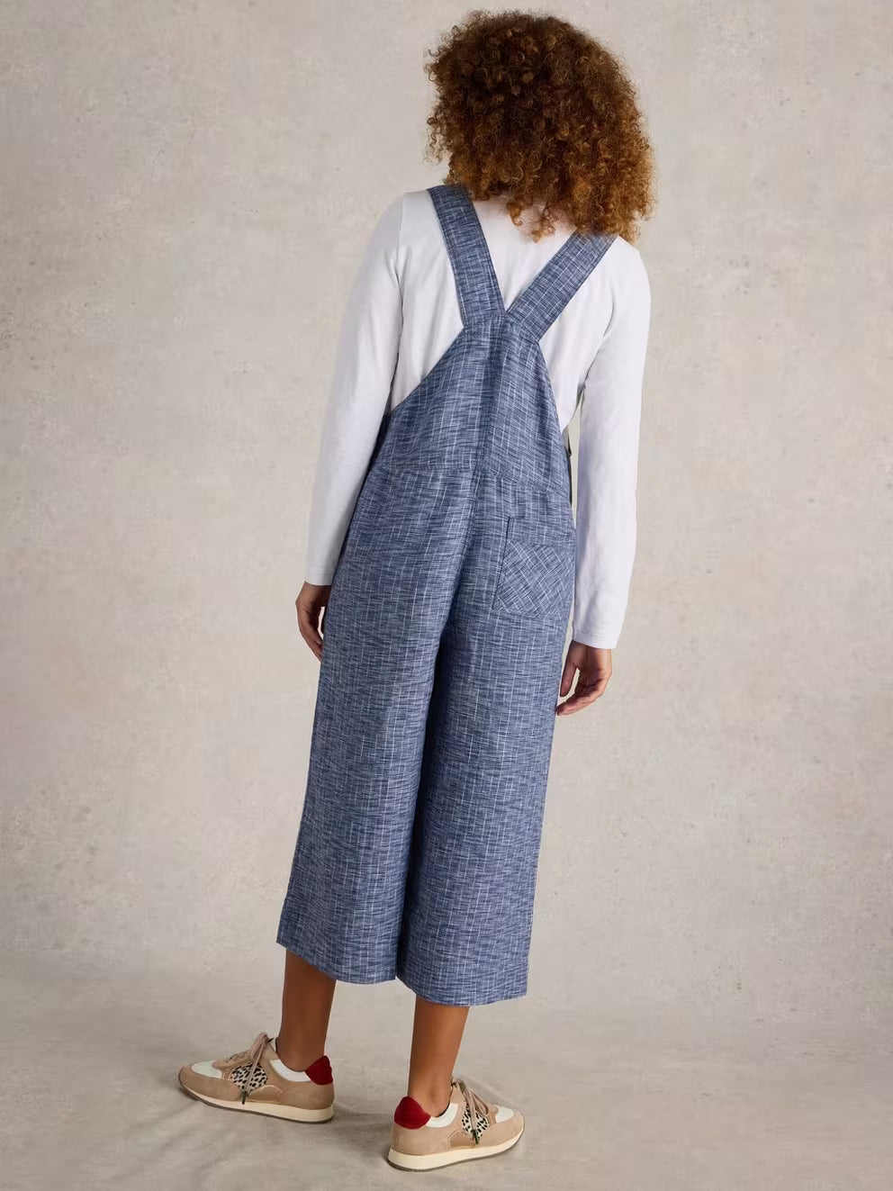 White Stuff Viola Linen Dungaree - Chambray Blue