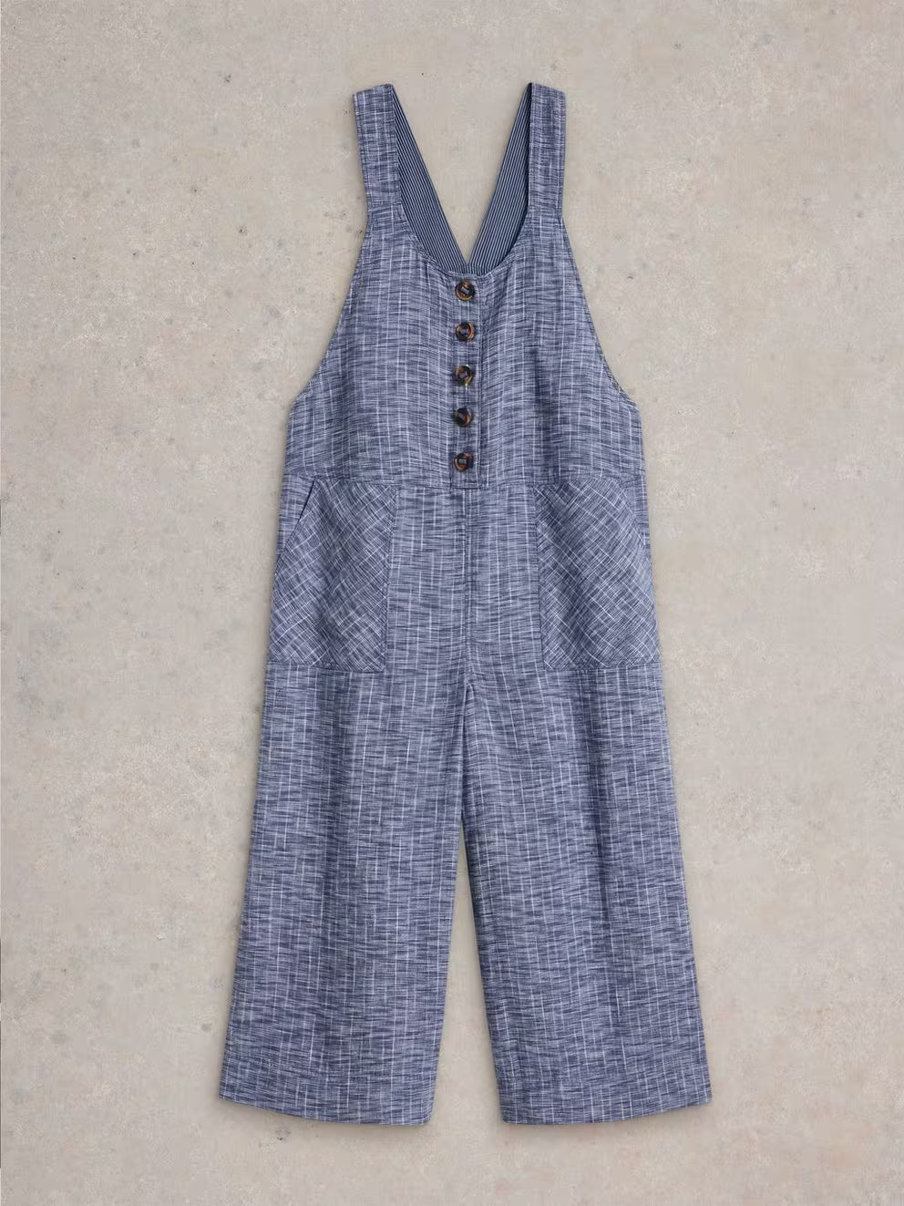 White Stuff Viola Linen Dungaree - Chambray Blue
