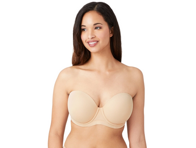 Womens Strapless Bra Unlined Underwire Minimizer Plus Size Support Gentle  Rose 34F