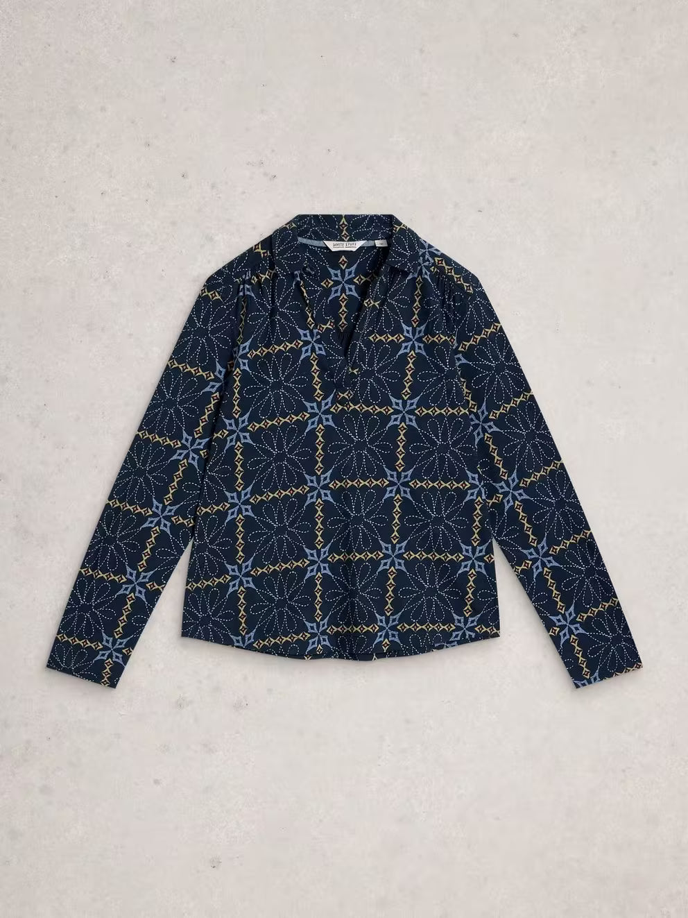White Stuff Allie Jersey Shirt - Navy Print