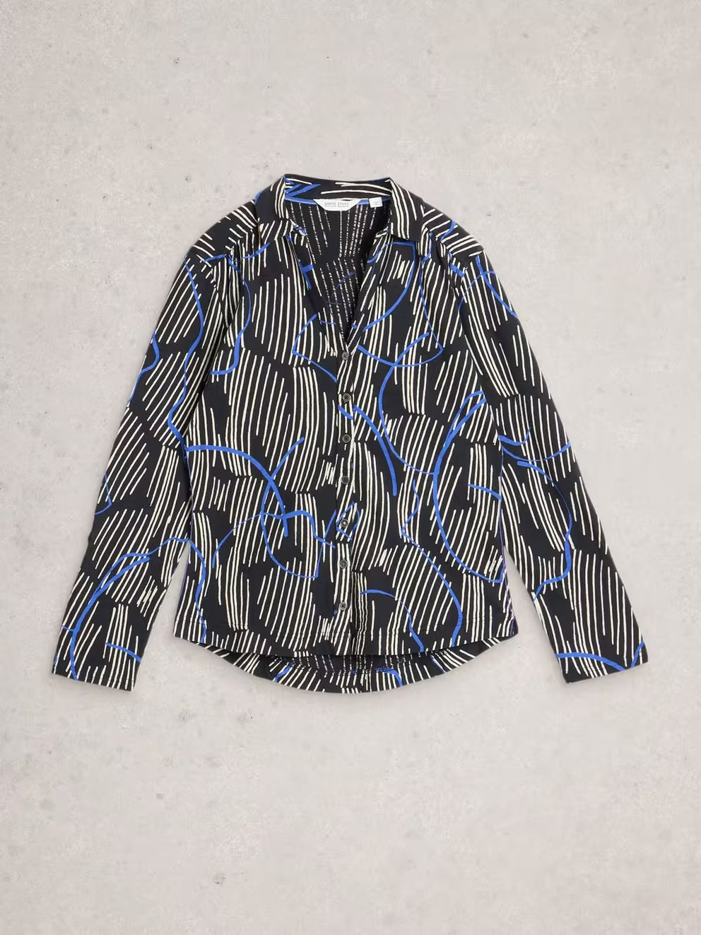White Stuff Annie Jersey Shirt - Black Print