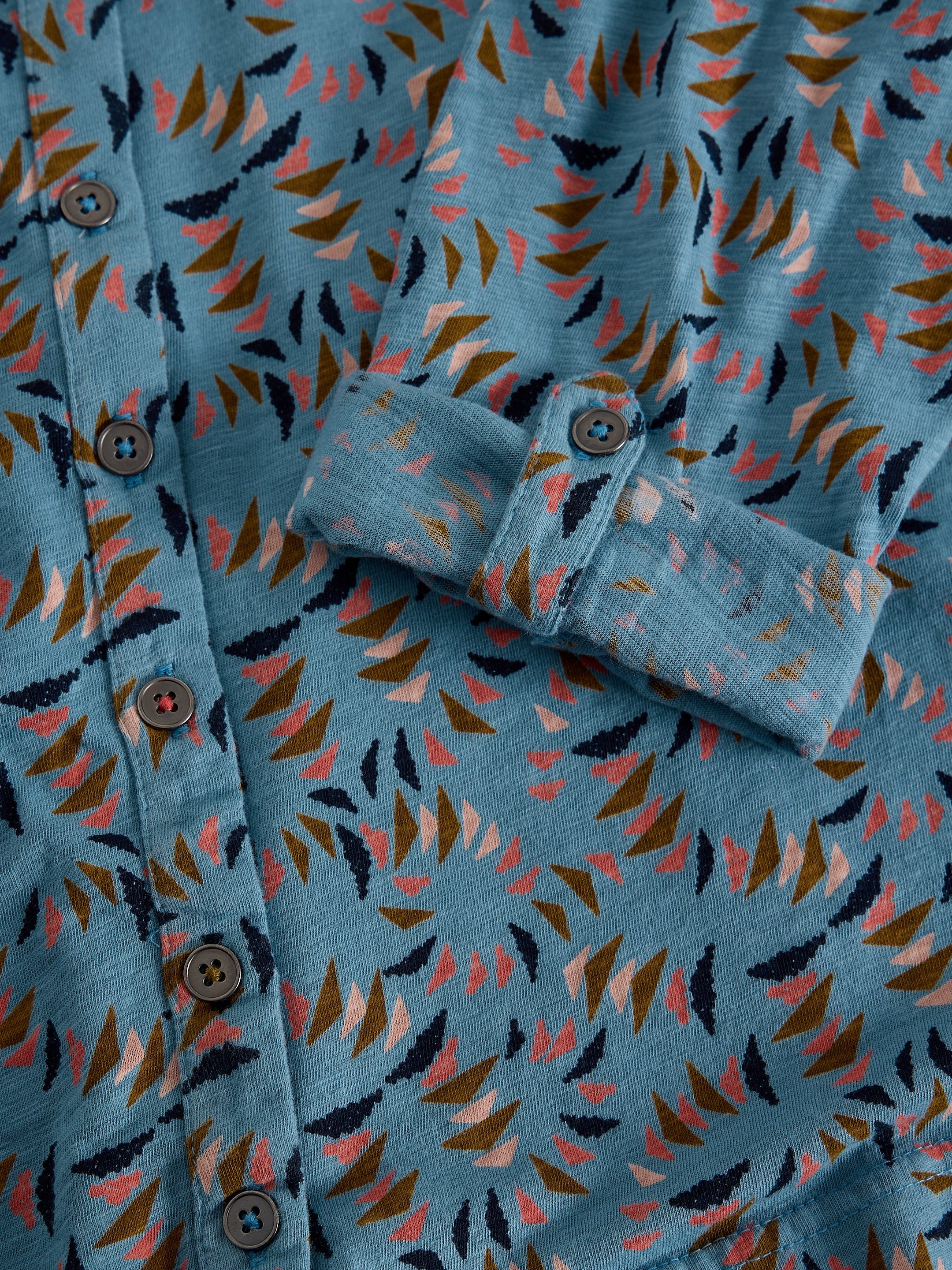 White Stuff Annie Jersey Shirt - Blue Multi F26