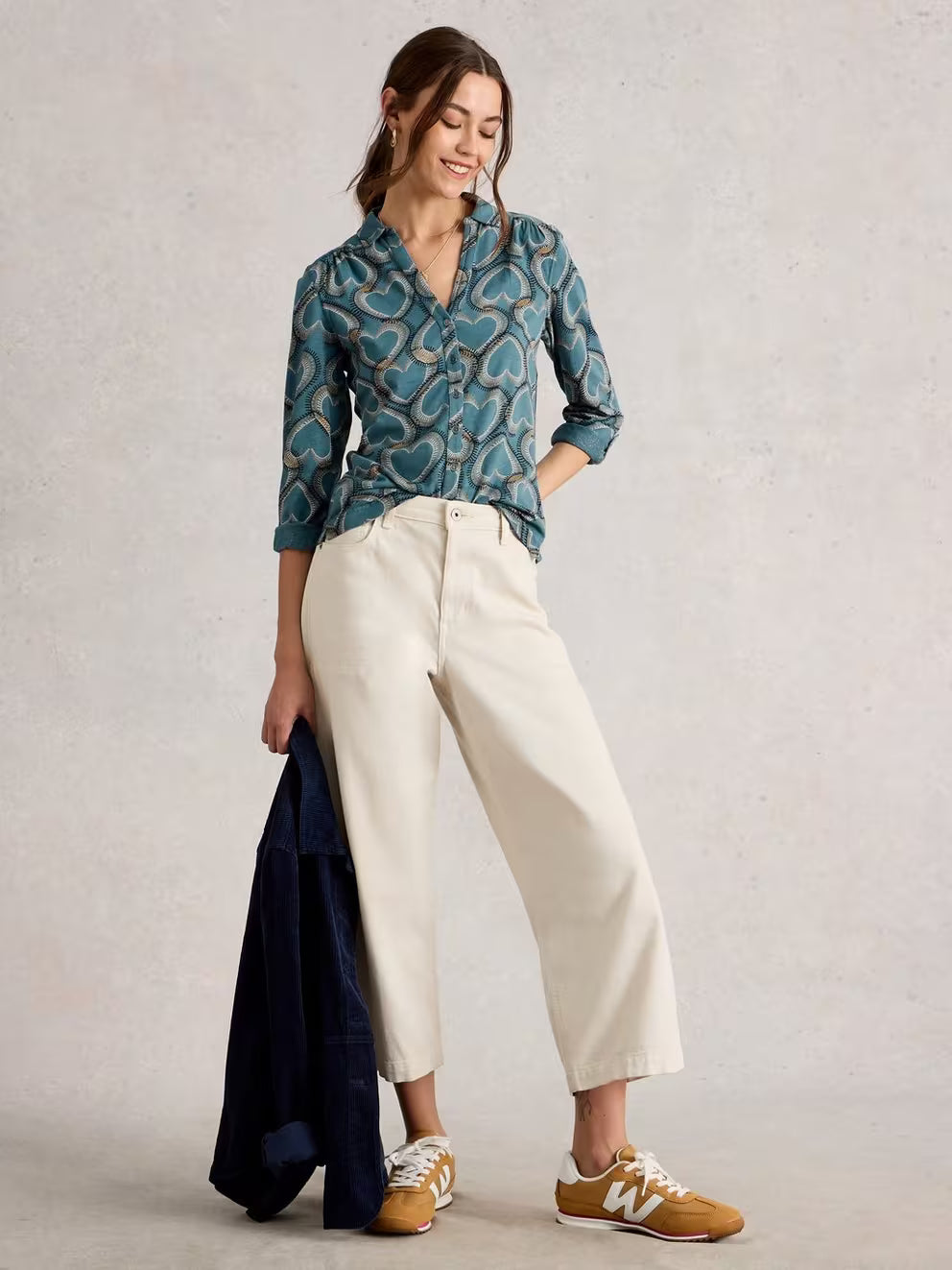 White Stuff Annie Jersey Shirt - Blue Print 25