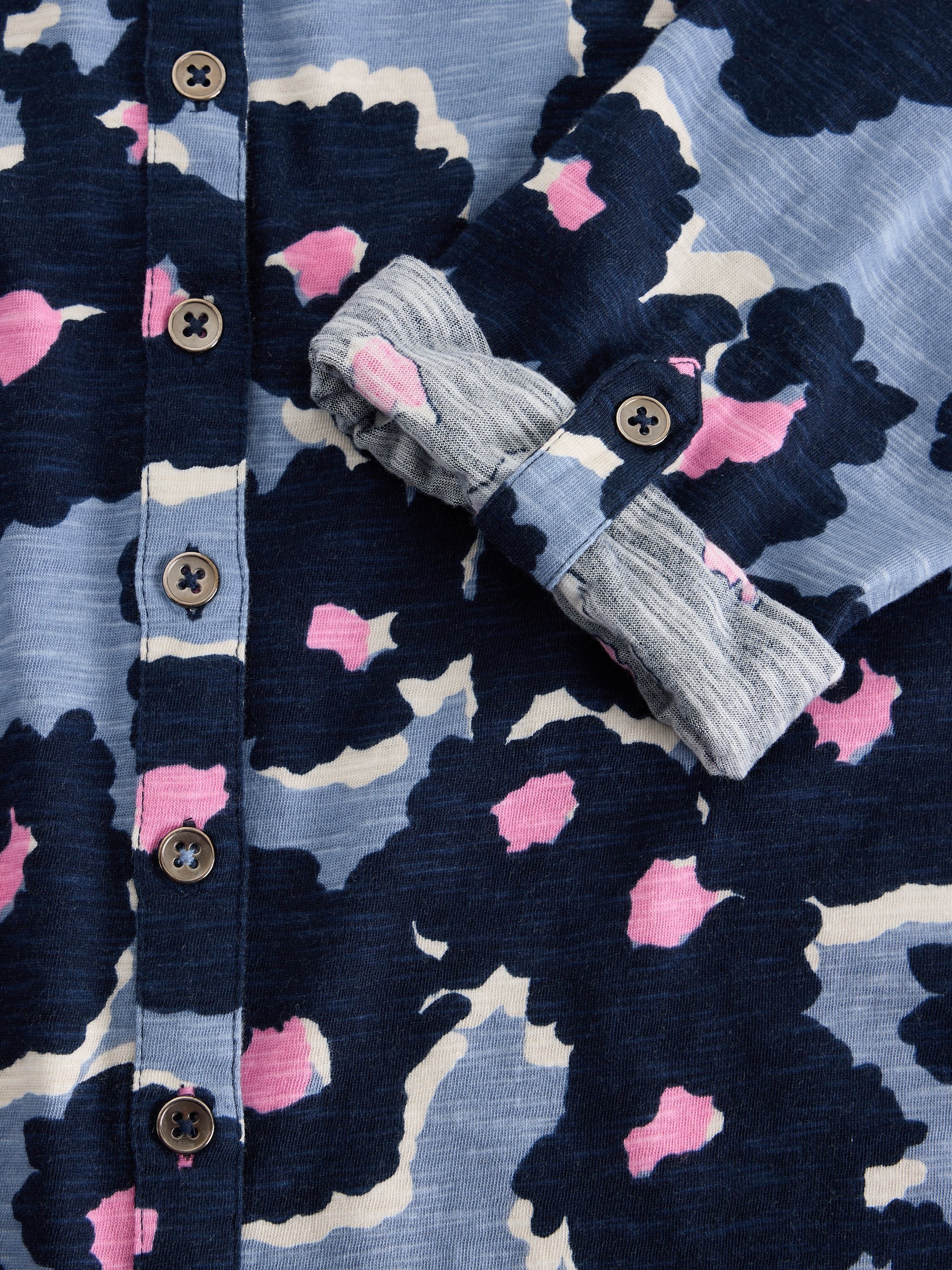 White Stuff Annie Jersey Shirt - Blue Print F26