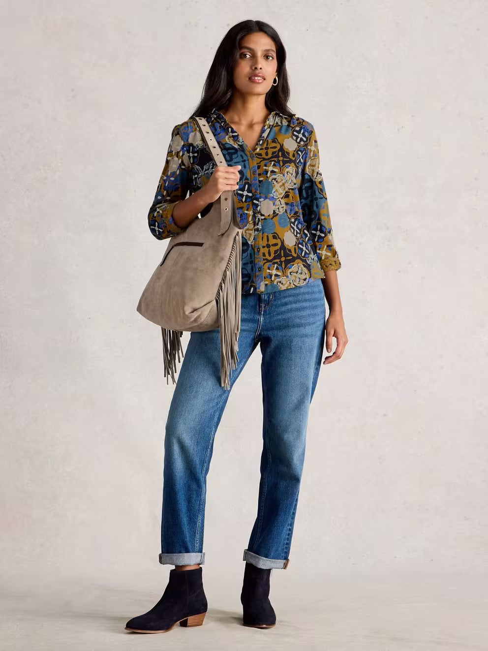 White Stuff Annie Jersey Shirt - Chartreuse Multi