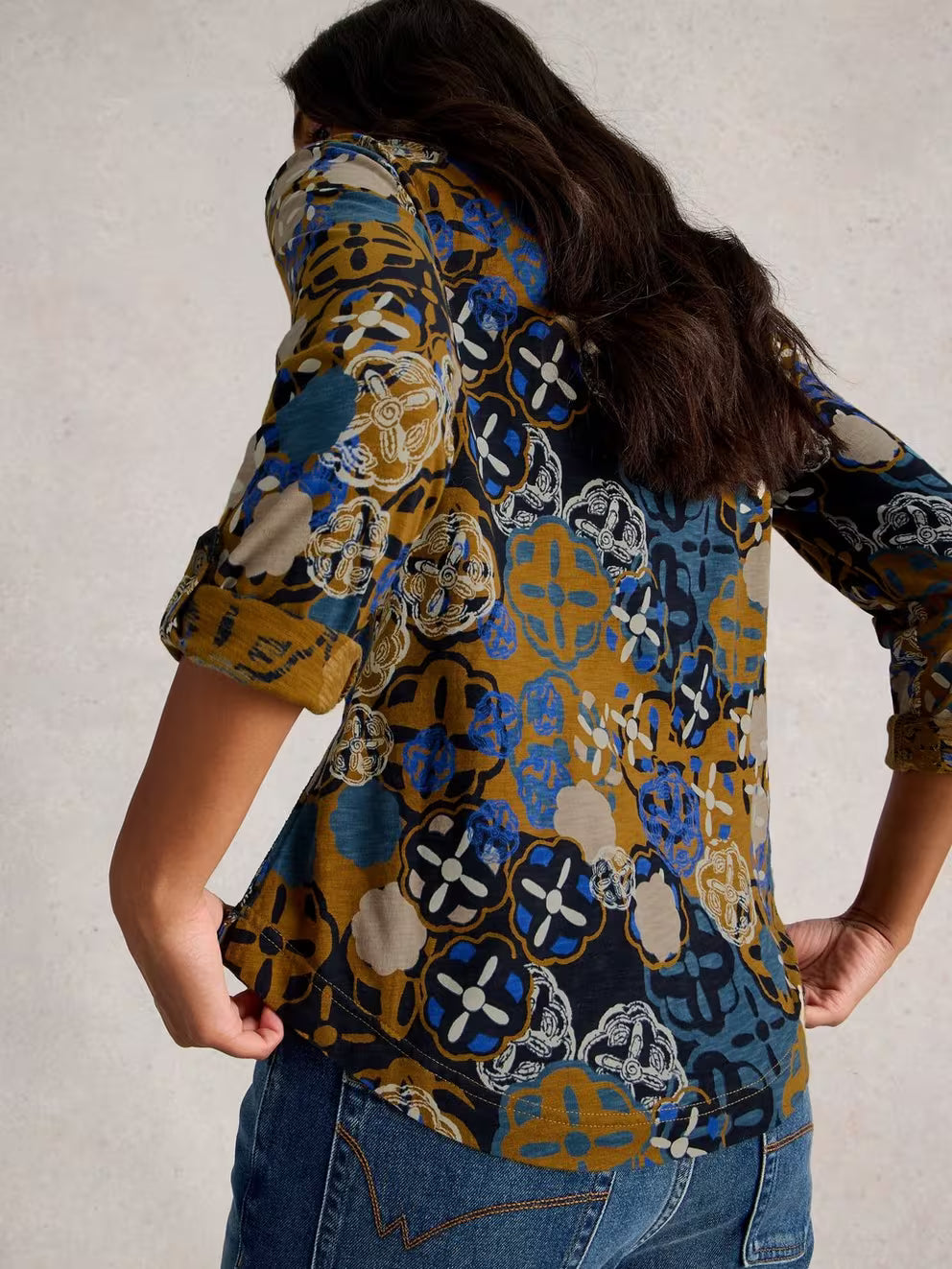 White Stuff Annie Jersey Shirt - Chartreuse Multi