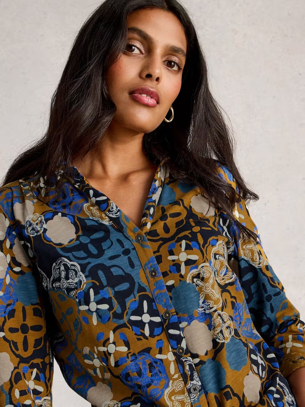 White Stuff Annie Jersey Shirt - Chartreuse Multi