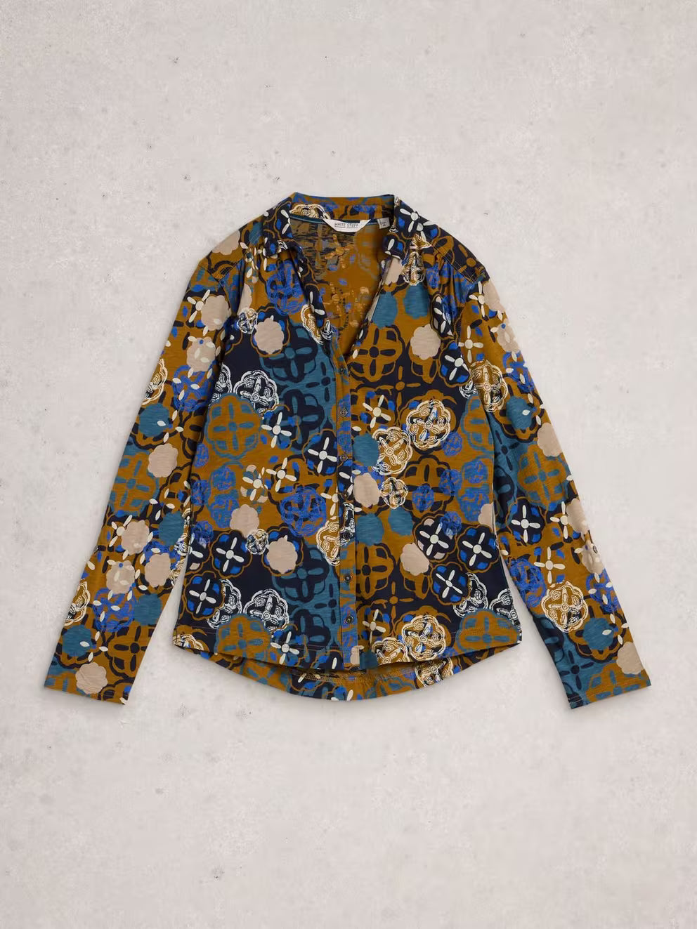 White Stuff Annie Jersey Shirt - Chartreuse Multi