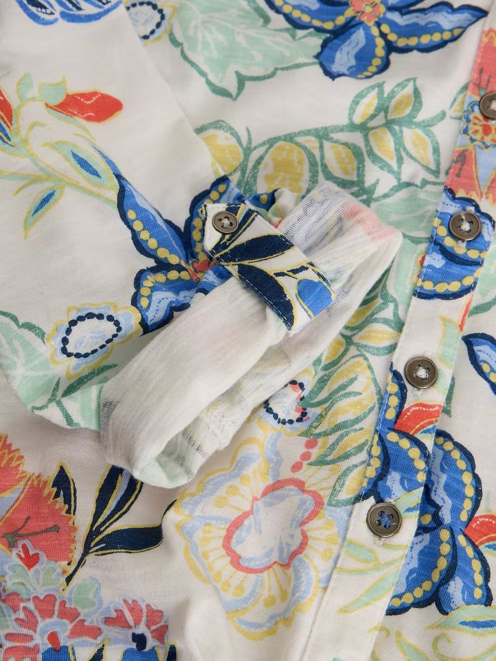 White Stuff Annie Jersey Shirt - Ivory Print 26