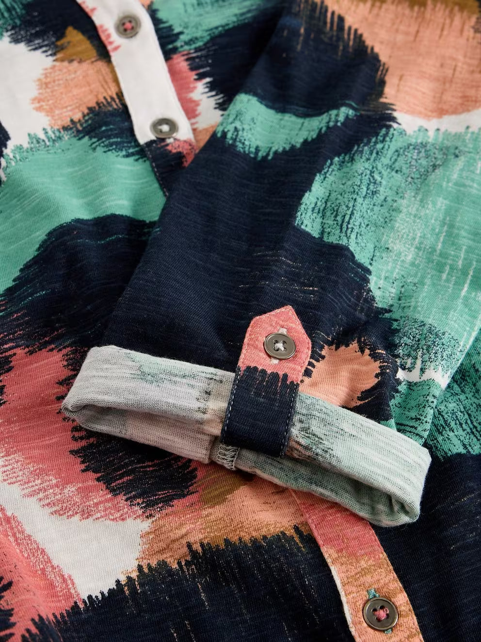 White Stuff Annie Jersey Shirt - Navy Print 26