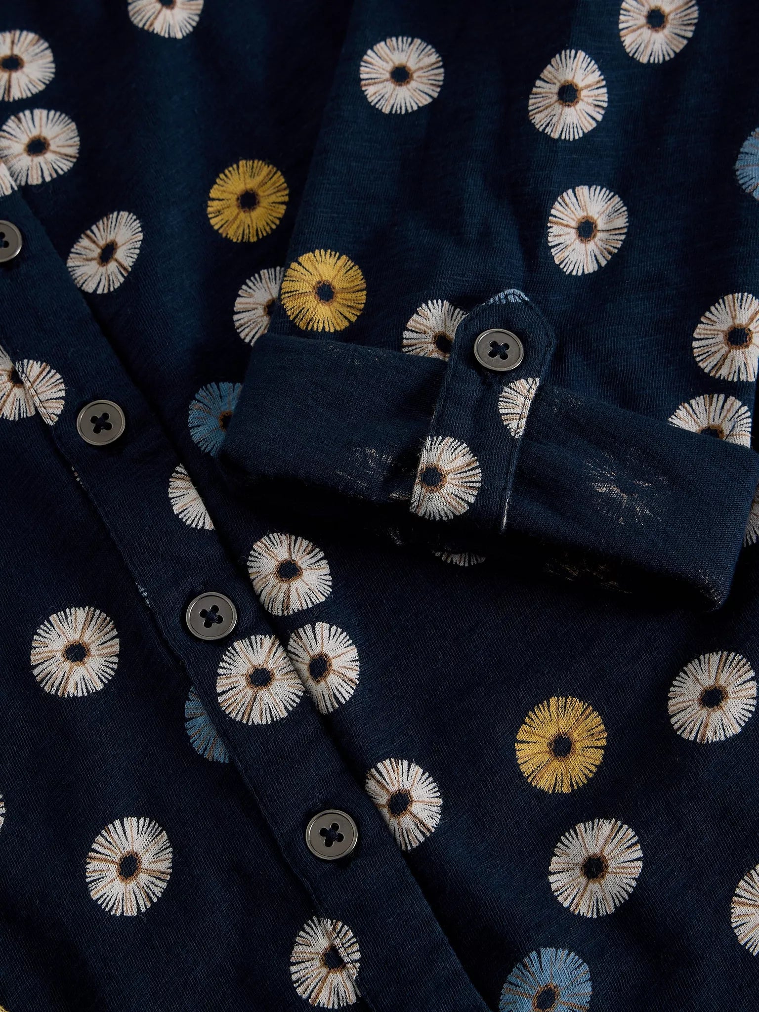 White Stuff Annie Jersey Shirt - Navy Print F26