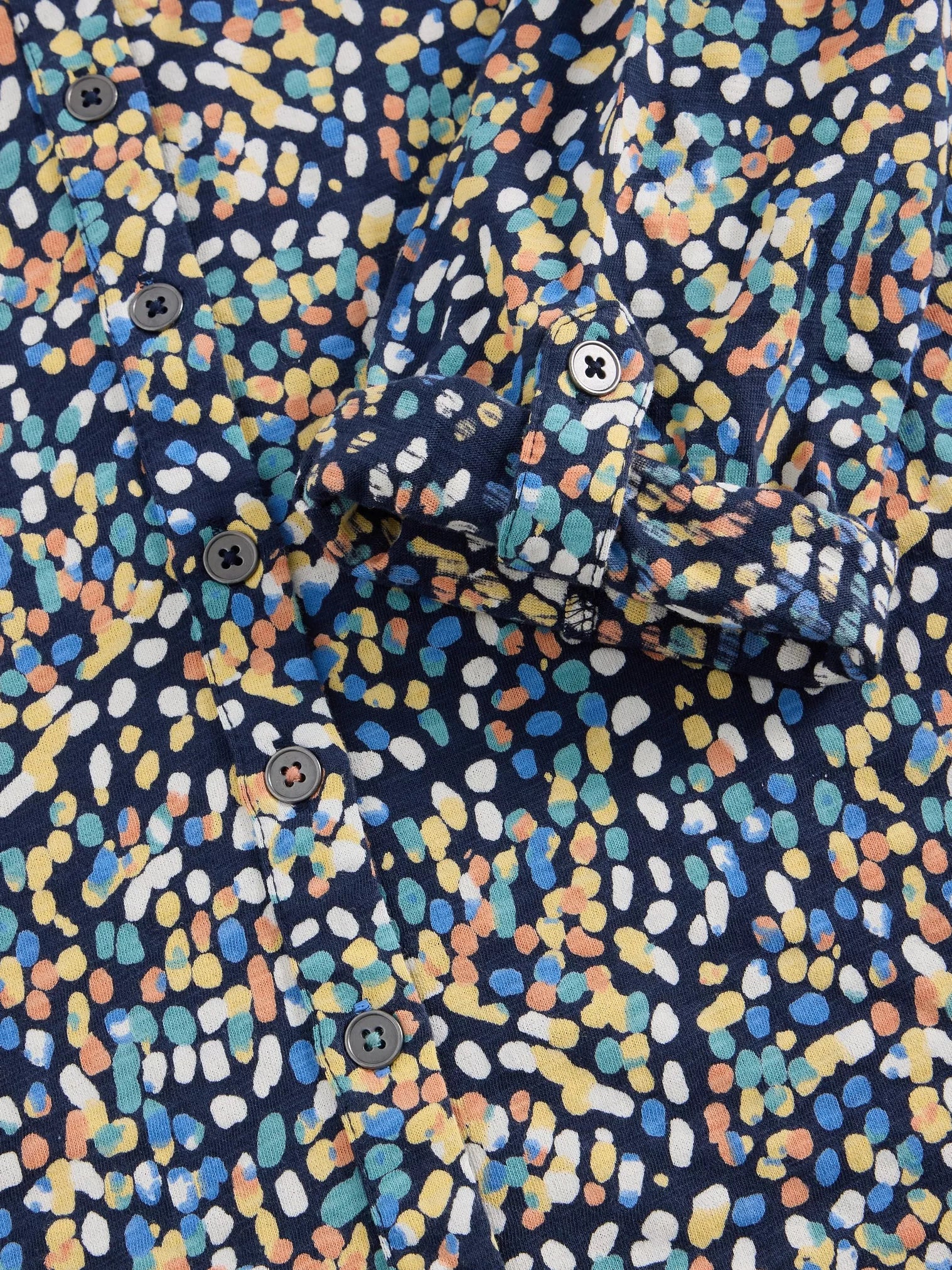 White Stuff Annie Jersey Shirt - Navy Summer Print 26