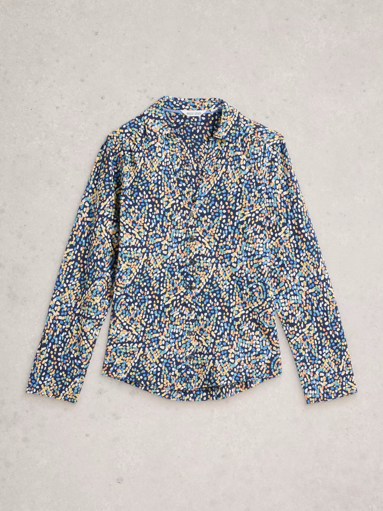 White Stuff Annie Jersey Shirt - Navy Summer Print 26