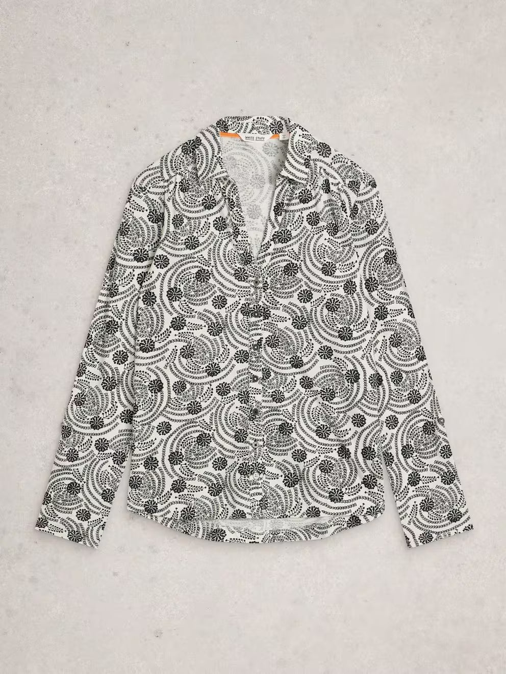 White Stuff Annie Jersey Shirt - White Print