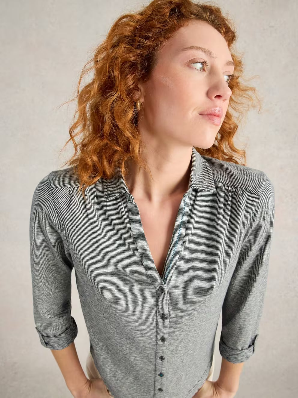 White Stuff Annie Stripe Shirt - Navy Multi