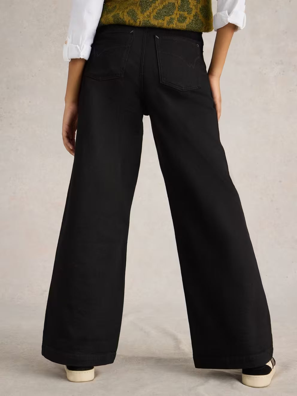 White Stuff Ayla Wide Leg Jean - Black Denim