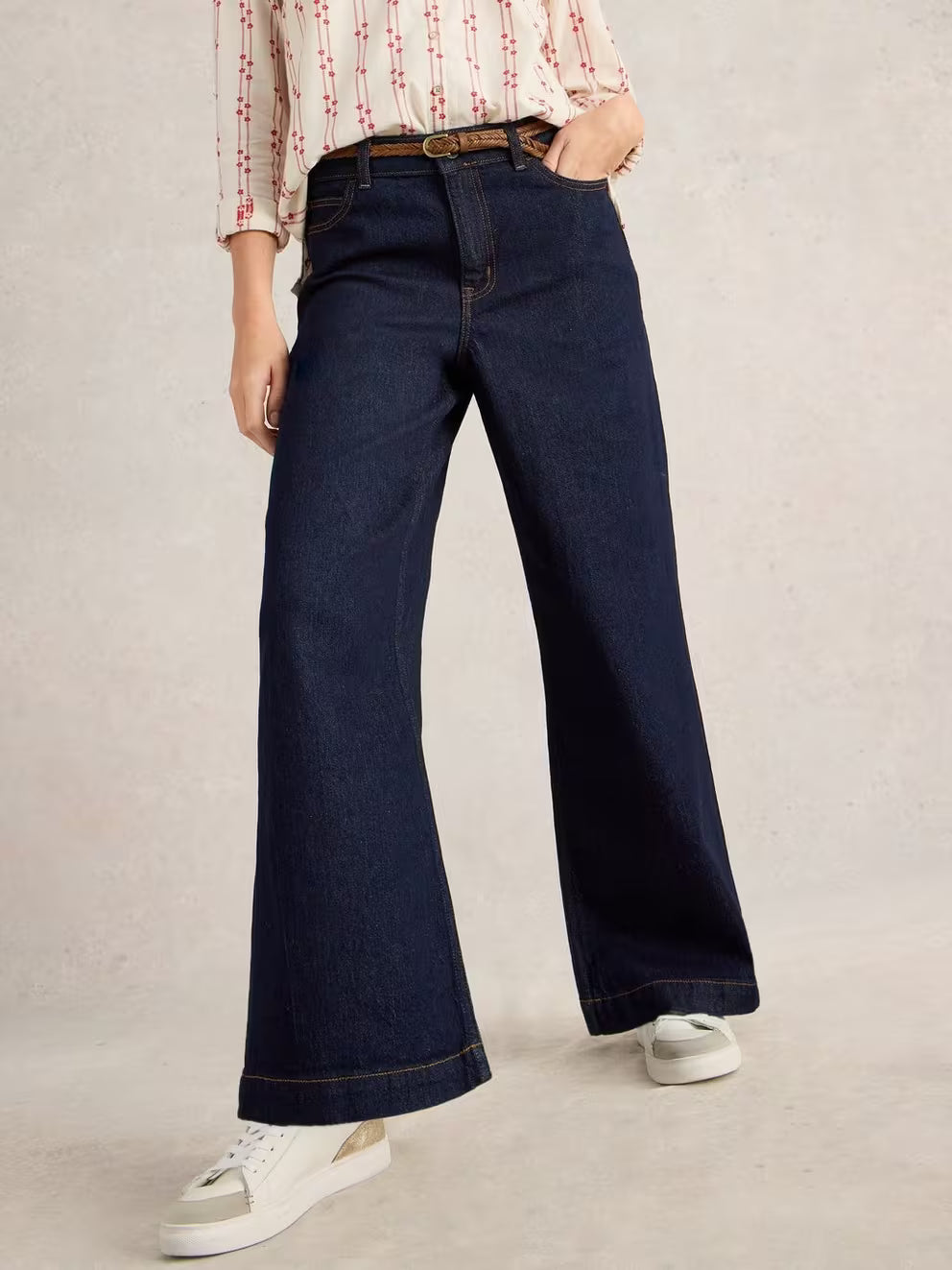 White Stuff Ayla Wide Leg Jean - Dark Denim