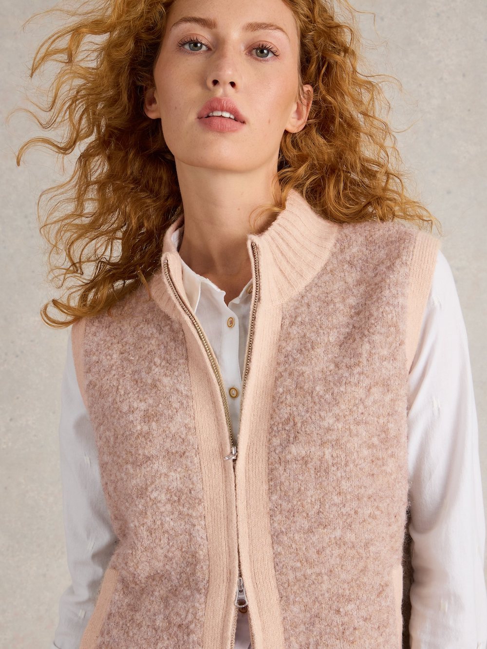 White Stuff Becky Boucle Gilet - Light Natural Clothing - Outerwear - Jackets by White Stuff | Grace the Boutique