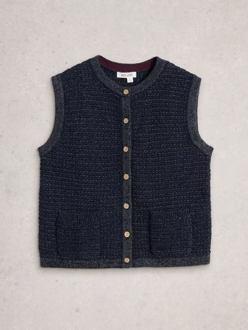 White Stuff Belle Sparkle Vest - Dark Navy