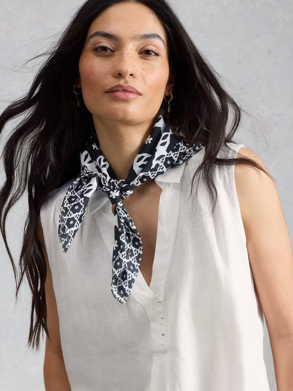 White Stuff Bianca Sleeveless Linen Tunic - White