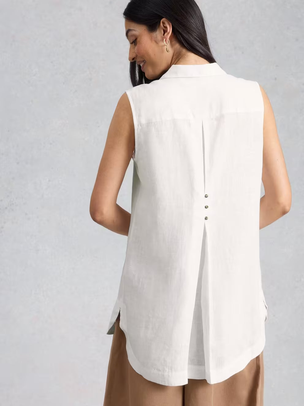 White Stuff Bianca Sleeveless Linen Tunic - White