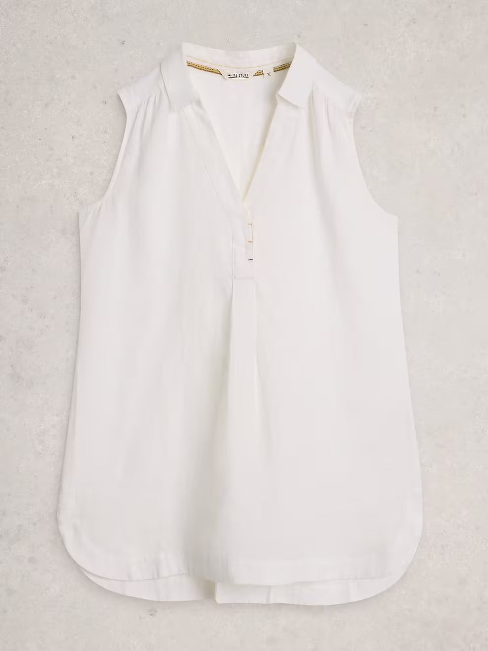 White Stuff Bianca Sleeveless Linen Tunic - White
