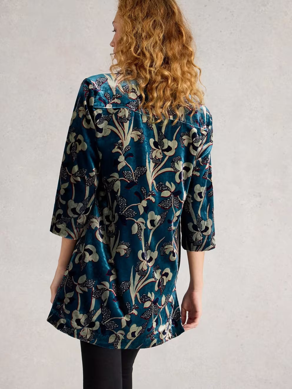 White Stuff Blake Velvet Tunic - Blue Multi