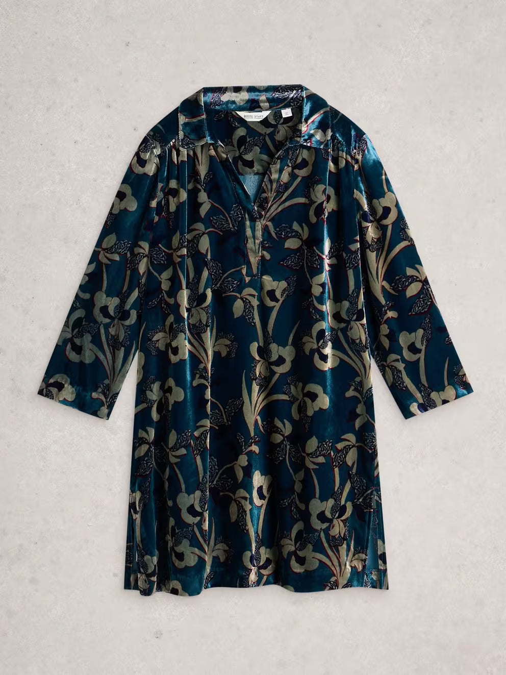 White Stuff Blake Velvet Tunic - Blue Multi