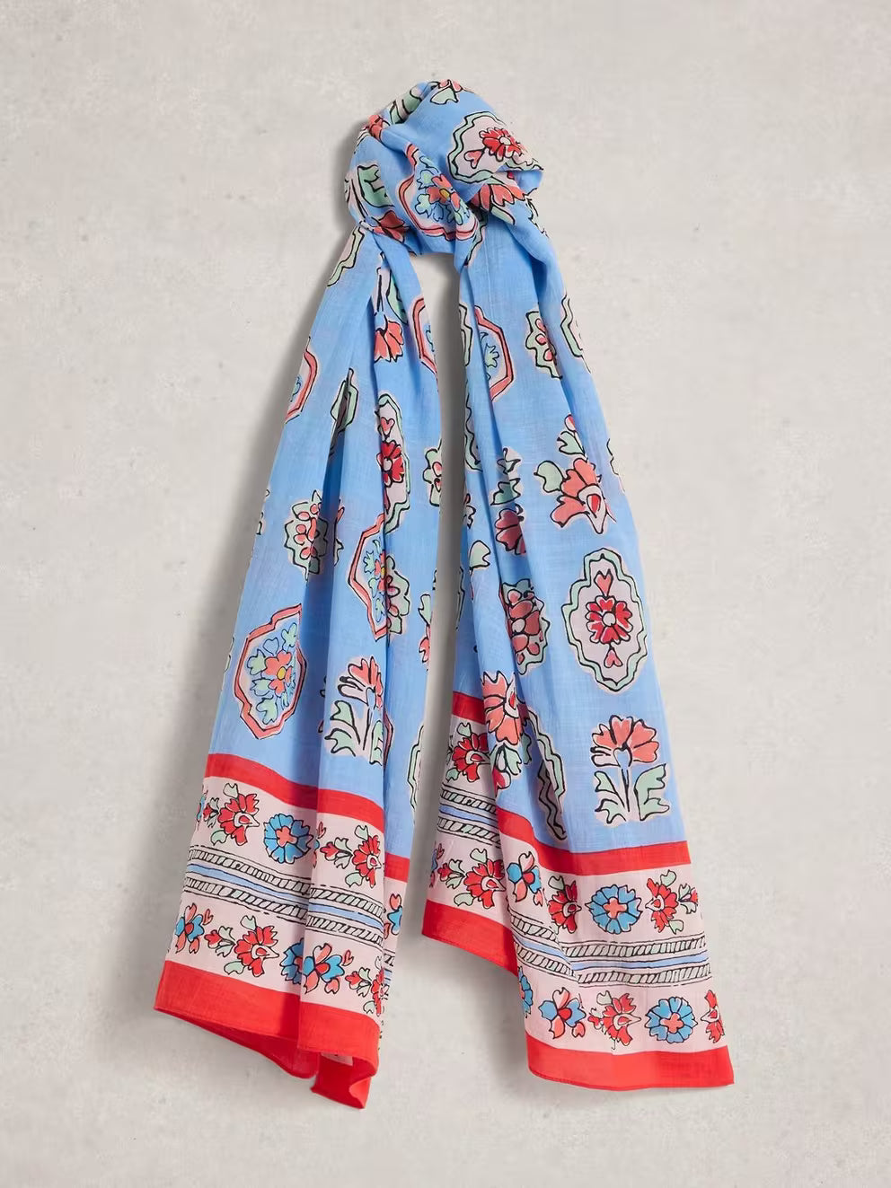White Stuff Callie Printed Scarf - Blue Print