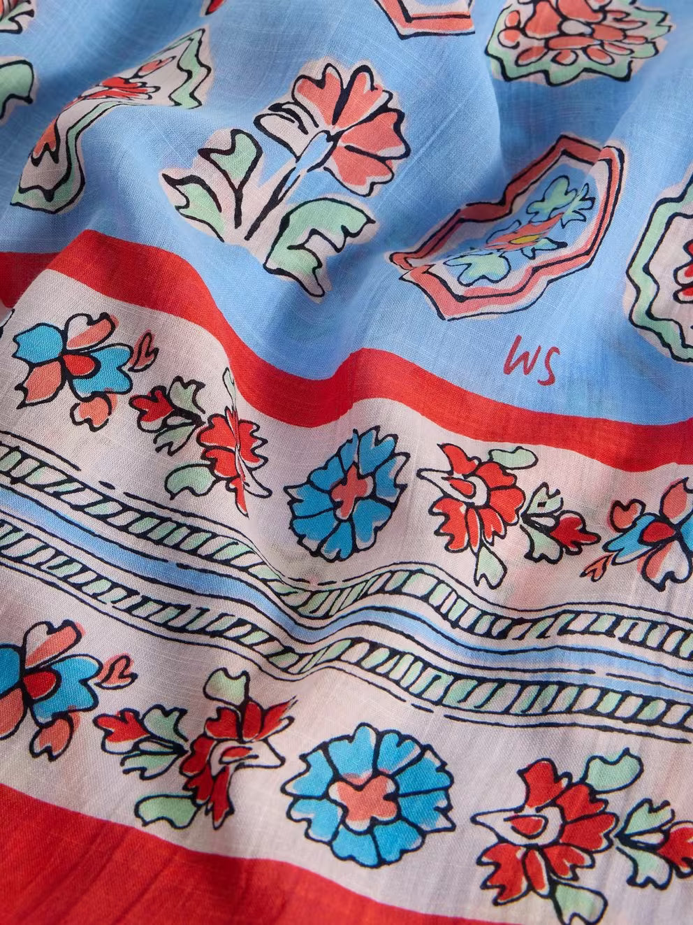 White Stuff Callie Printed Scarf - Blue Print