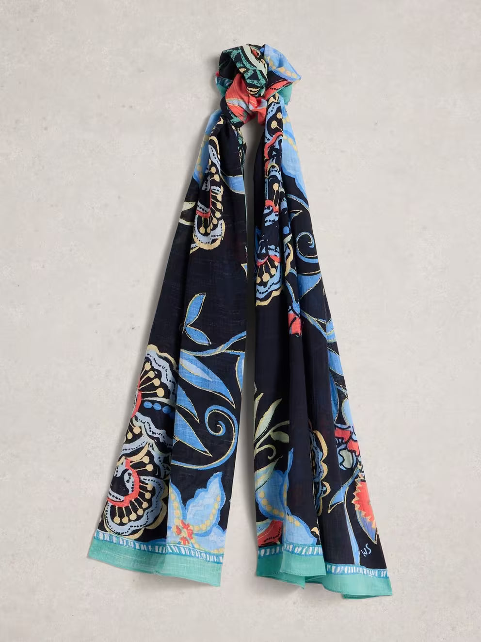 White Stuff Callie Printed Scarf - Navy Multi