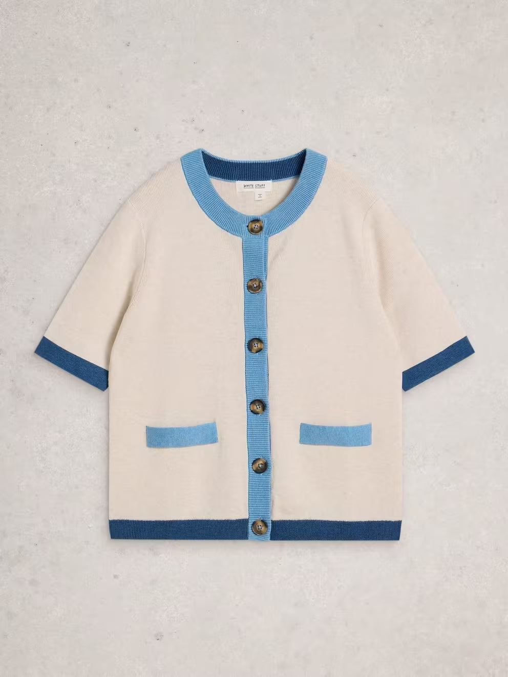 White Stuff Charlotte SS Cardi - Ivory Multi