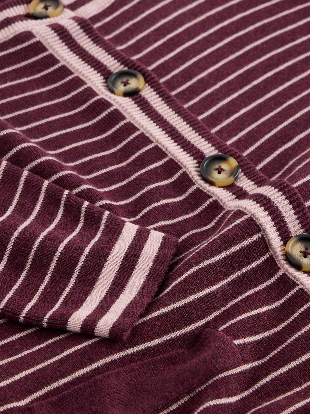 White Stuff Charlotte Stripe Cardi - Plum Multi