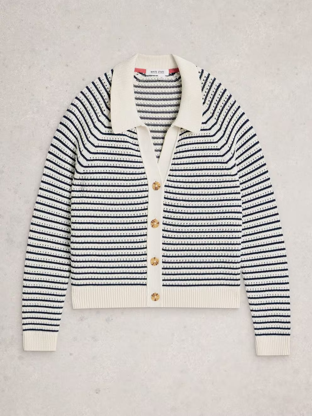 White Stuff Chaterly Stripe Cardi - Ivory Multi