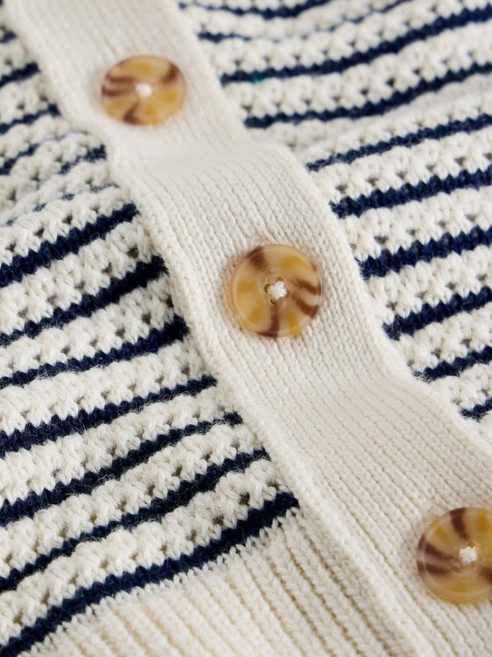 White Stuff Chaterly Stripe Cardi - Ivory Multi