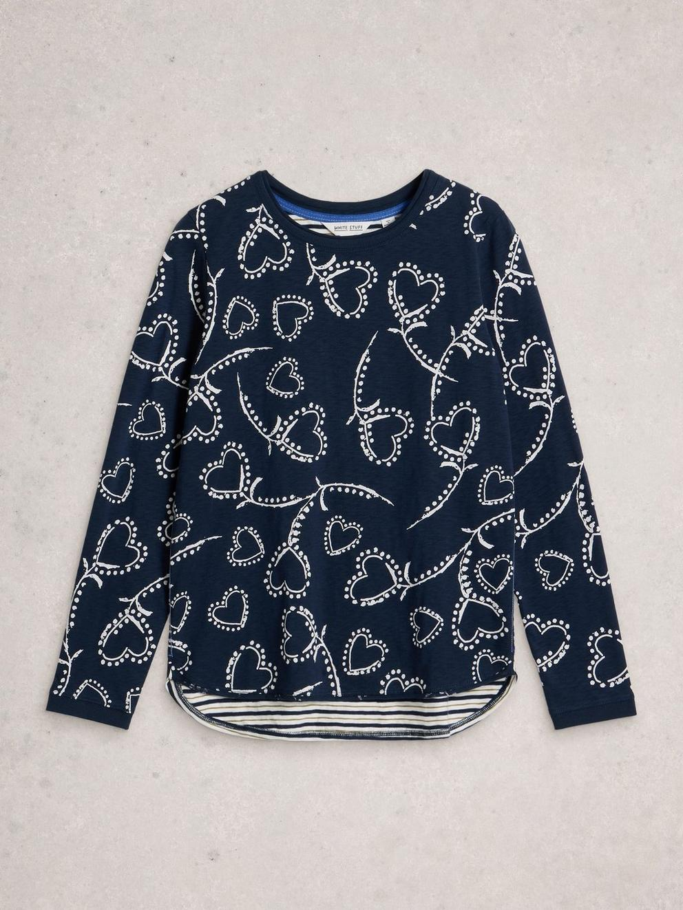 White Stuff Clara LS Tee - Navy Multi