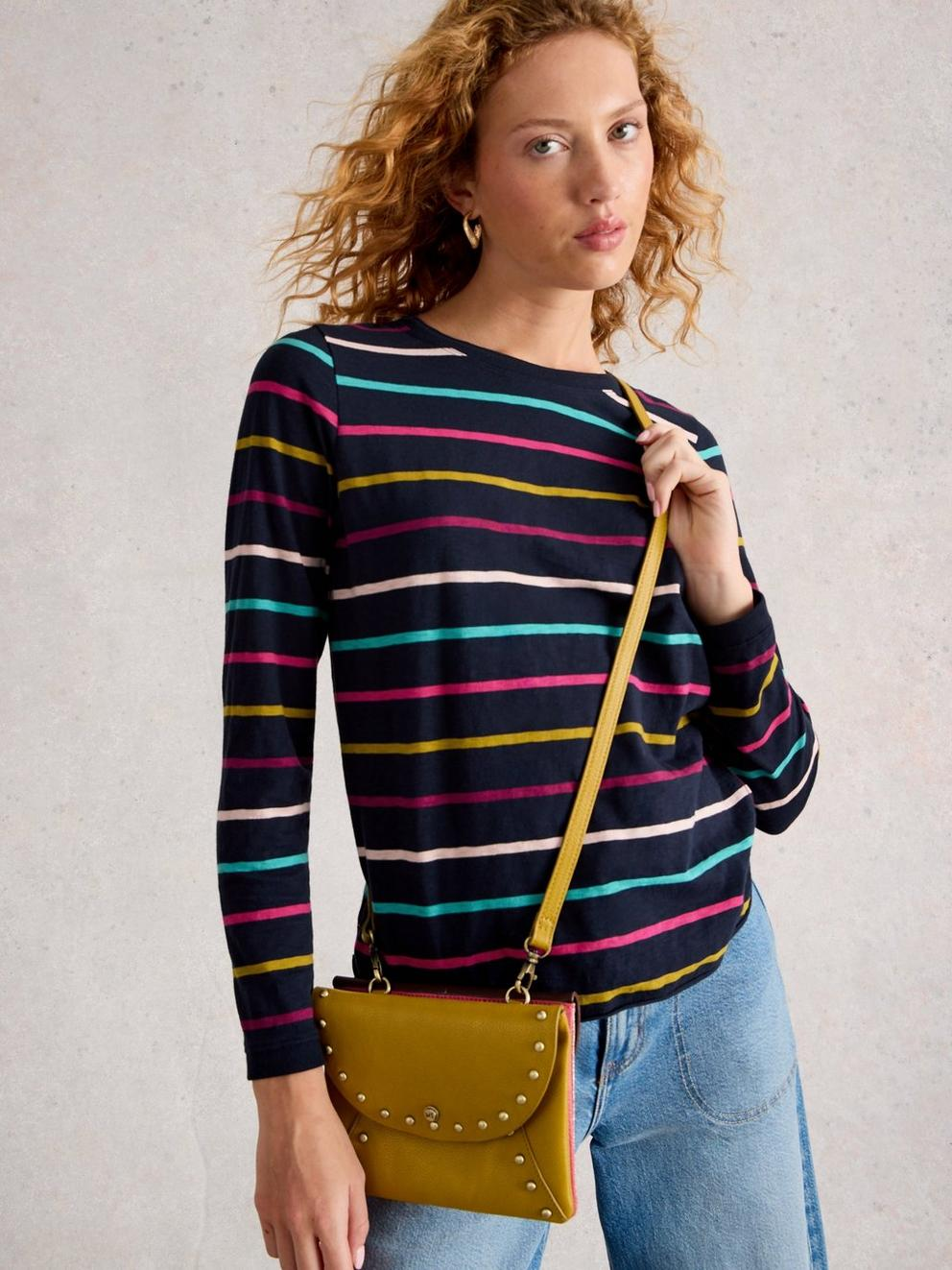 White Stuff Clara Stripe LS Tee - Navy Multi
