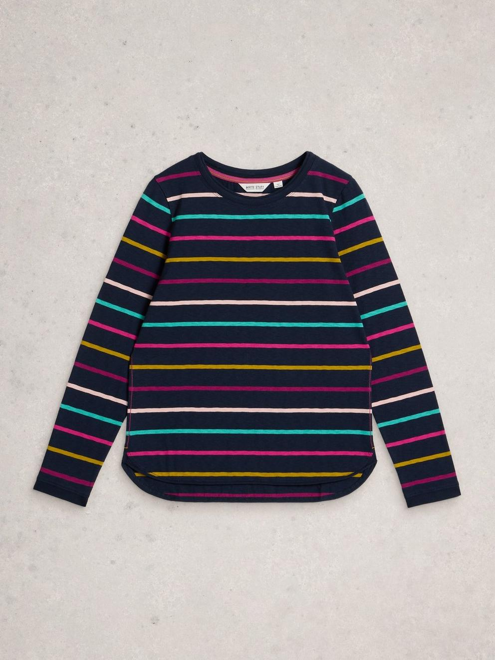 White Stuff Clara Stripe LS Tee - Navy Multi
