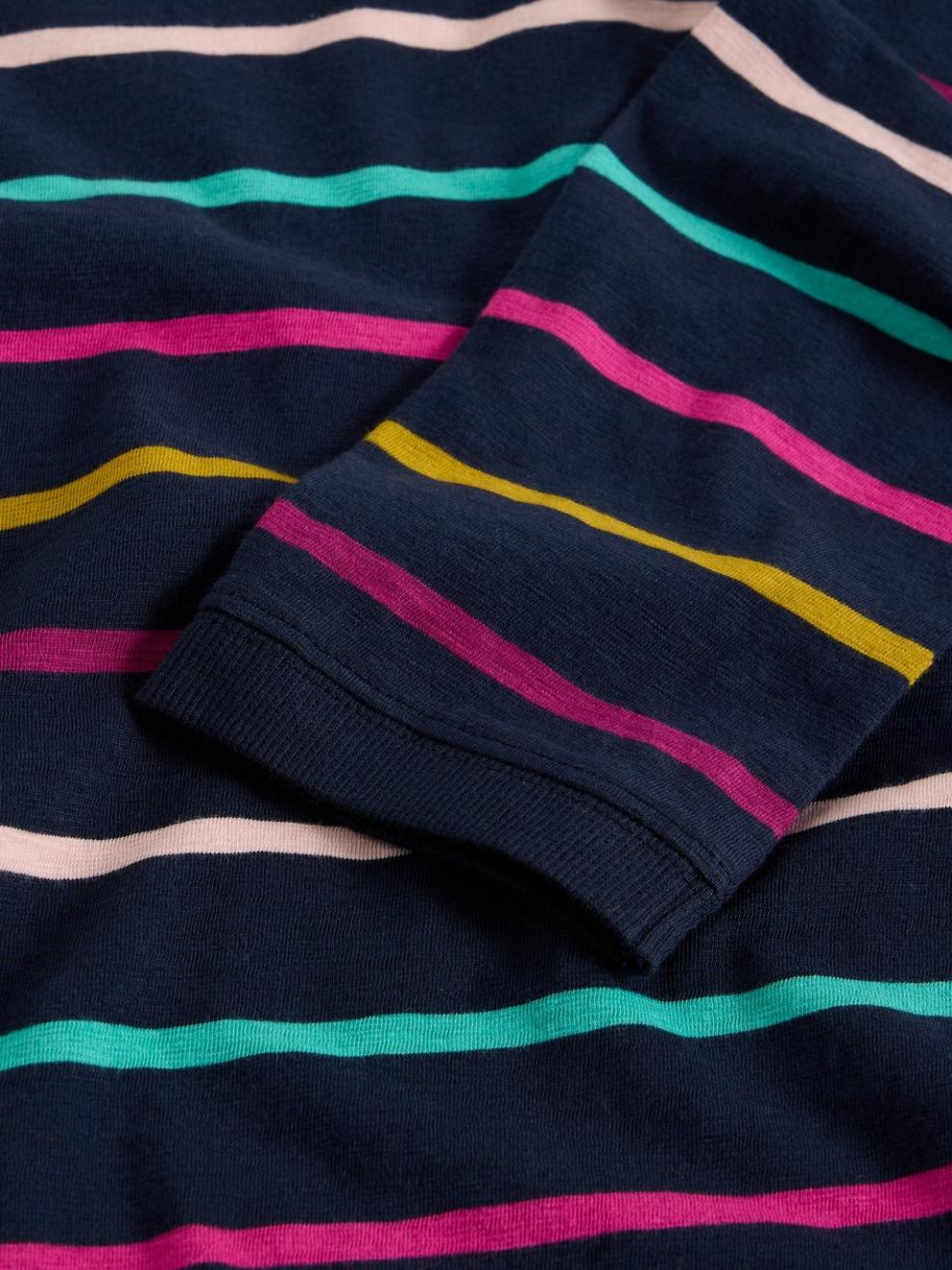White Stuff Clara Stripe LS Tee - Navy Multi
