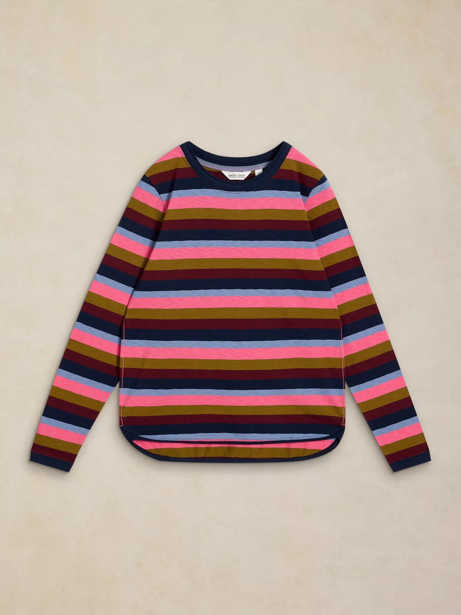 White Stuff Clara Stripe LS Tee - Pink Multi