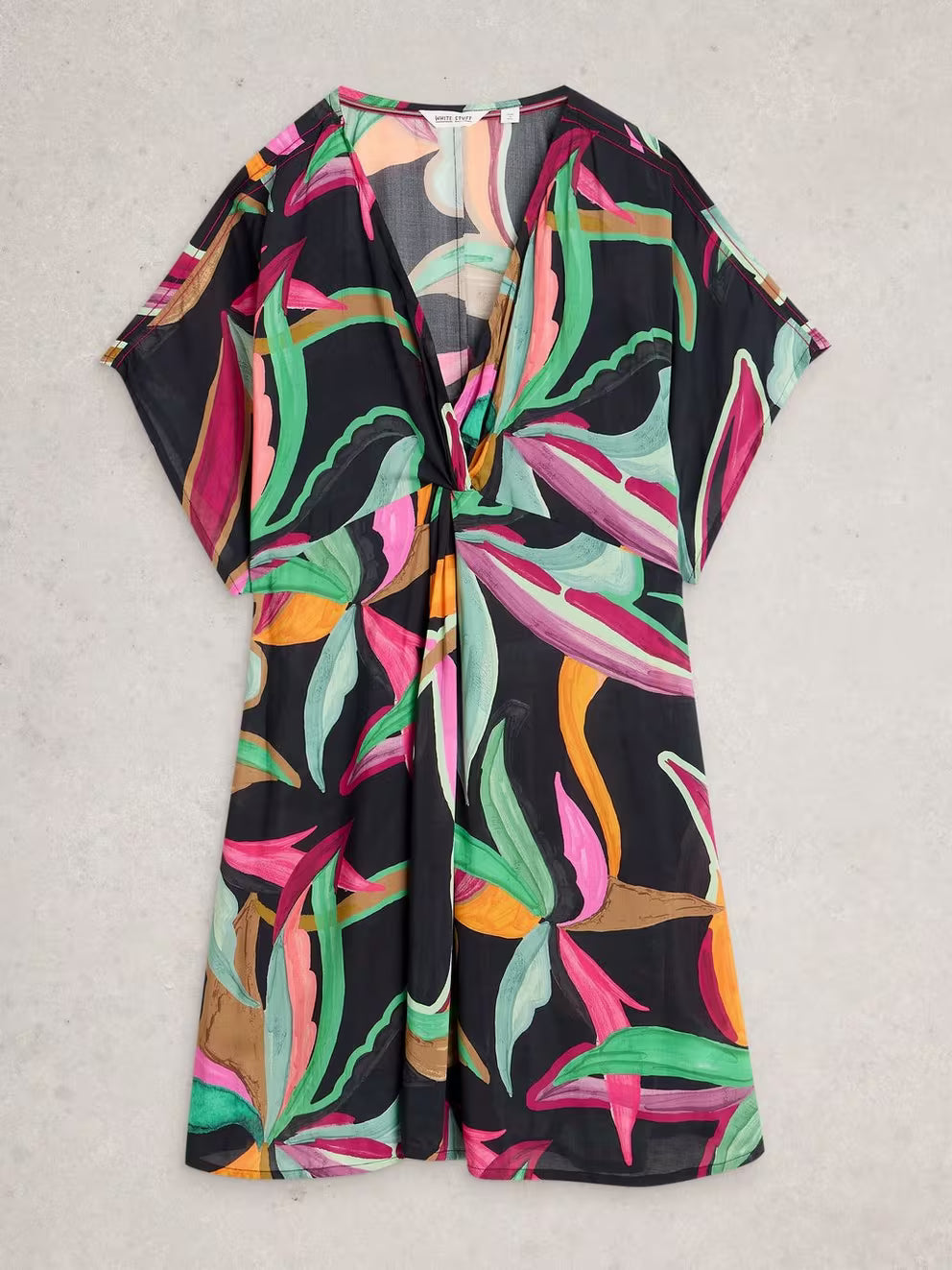 White Stuff Cleo Coverup Kimono - Black Print