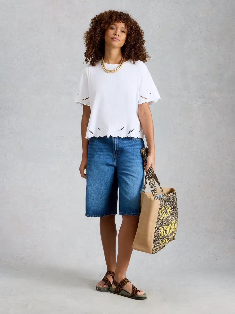 White Stuff Colleen Cutwork Tee - White
