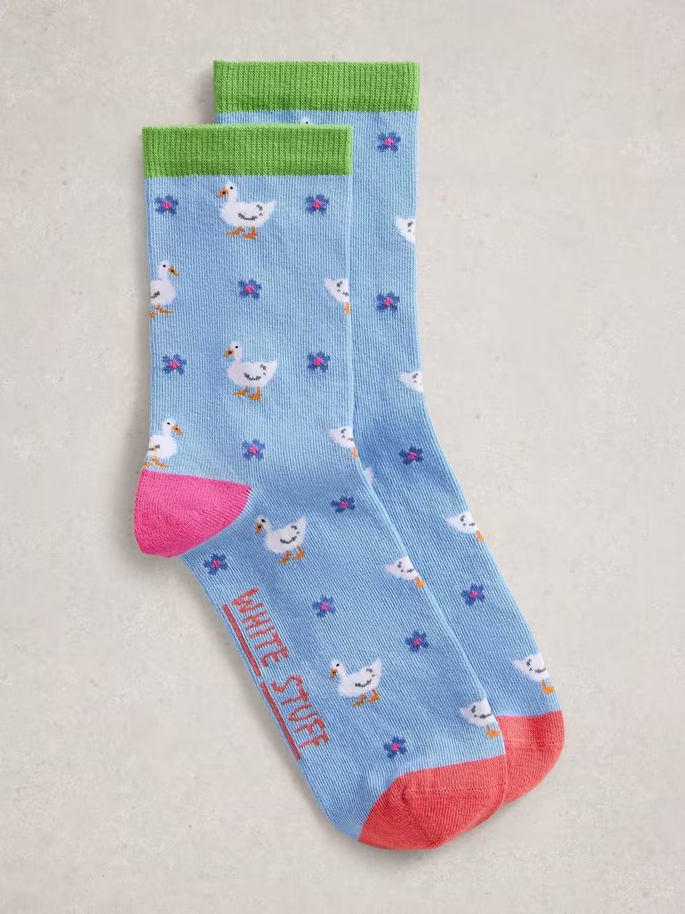 White Stuff Duck Ankle Sock - Blue Multi