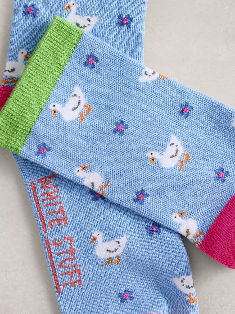 White Stuff Duck Ankle Sock - Blue Multi