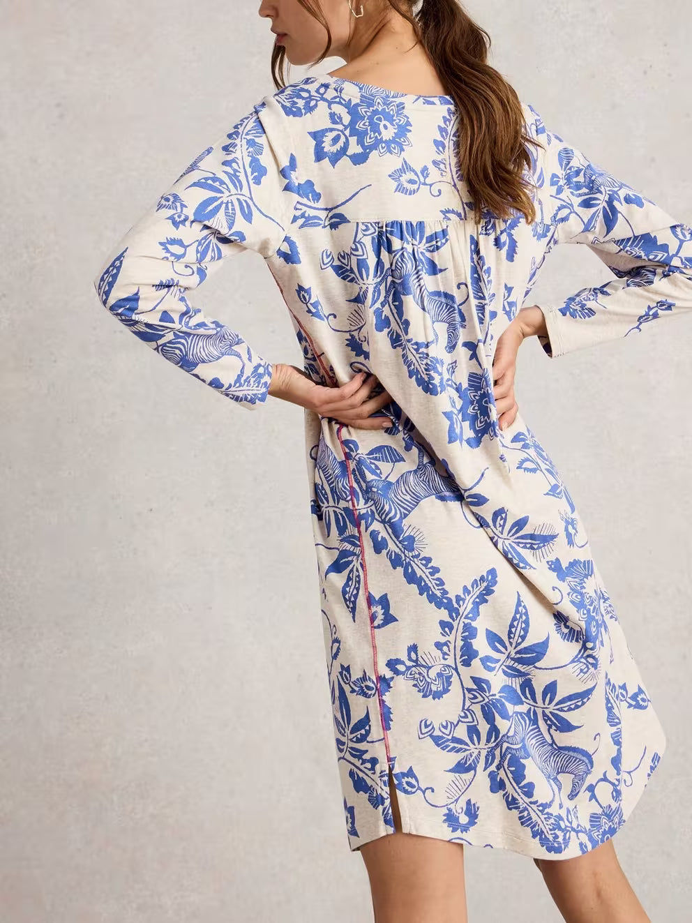 White Stuff Eva Jersey Nightie - Natural Multi